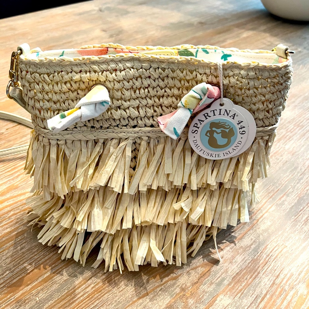 NEW WITH TAGS Spartina 449 Mini Straw Bucket Bag